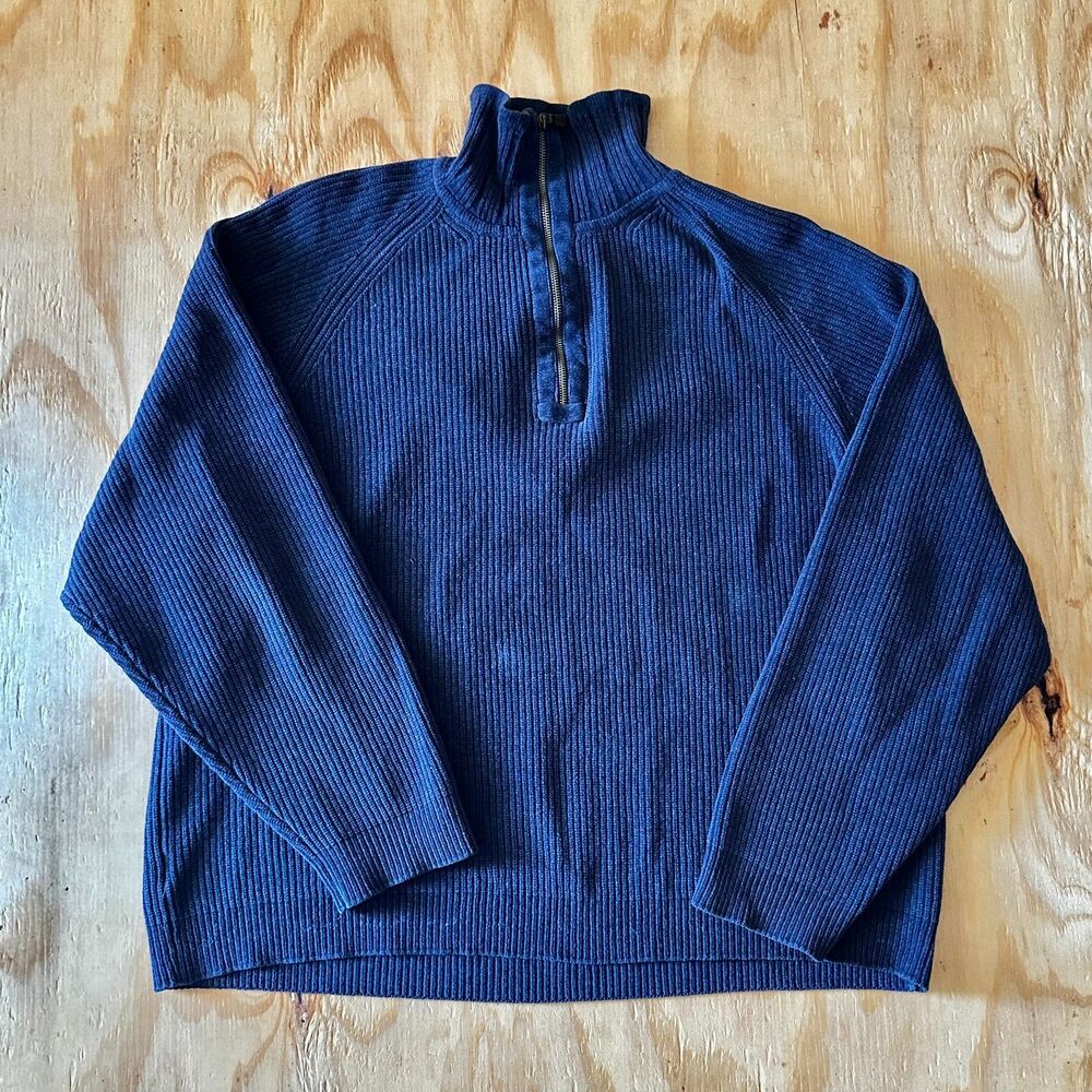 Vintage Tommy Bahama Quarter-Zip Ribbed Knit Sweater